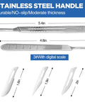 32 Piece Scalpel Blades Set With Two Handles Number 10 11 23 Sterile Lab Knives For Surgical Practice Arts And Crafts Carving And Science Projects Includes Dual Handle Kit stainless steel handles, #3 and #4