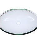 Oval Clear Glass Vessel Sink For Above Counter Mount Dope Sleek Look, Scratch Resistant Tempered Glass, Non Porous Finish, Top View