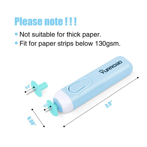 Effortless Electric Quilling Pen With Dual Tip For One Sixteenth To Three Eighths Inch Paper Strips Battery Powered Slotted Quilling Tool
