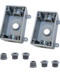 Weatherproof Outdoor Single Gang Electrical Box For One Half Inch Or Three Quarter Inch Conduit, UL Listed Plastic Junction Box Two Pack