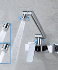 LZPHGB Black Wall Mounted Kitchen Faucet Foldable Dual Mode 360° Rotation Kitchen Sink Tap,Chrome with dual water outlet modes.