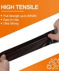 Person tearing Dark Brown Duct Tape 2.36 Inch Wide By 108 Feet Heavy Duty Tape With Easy Tear Premium Grade Adhesive for easy use.