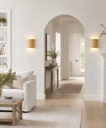 Indoor Hardwired Up and Down Cream Wall Sconce Set of 2 Modern LED 3000K in a stylish living room setting.