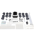 Components of Vertical Hydroponic Garden Tower With 70 Pods And 14 Tiers, 8 LED Light Strips for Indoor Herb Growth, Grey