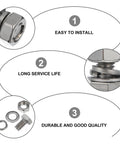 Close-up of 40 Piece M6x10 Stainless Steel Hex Bolts And Nuts Set Fully Threaded Flat Head Screws Kit For Machines And Industrial Projects Corrosion Resistant Beefy Heavy Duty Hardware For Rugged Machinery Use with installation, durability, and quality benefits shown.