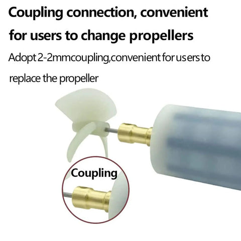 Close-up of propeller connection on 2S LiPo 8.4V 22W BM70 Brushed Submarine Thruster Sealed Waterproof IP68