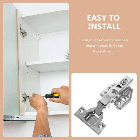 Hidden Cabinet Door Hinges 3 Pack Silent Hydraulic Soft Close No Slam being installed in a kitchen cabinet