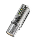 Transparent Led Flashlight A28 With UV And Red Side Signal Light 1000 Lumen Rechargeable Water Resistant EDC Keychain Torch