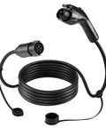21 Foot J1772 EV Charger Extension Cable 48 Amp Heavy Duty Charging Cord For Electric Cars, black charging cable with weatherproof plugs.