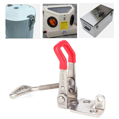 Heavy Duty Toggle Clamp Latch Adjustable Stainless Steel Draw Catch With 450 Pound Capacity for securing tool boxes and cabinets.