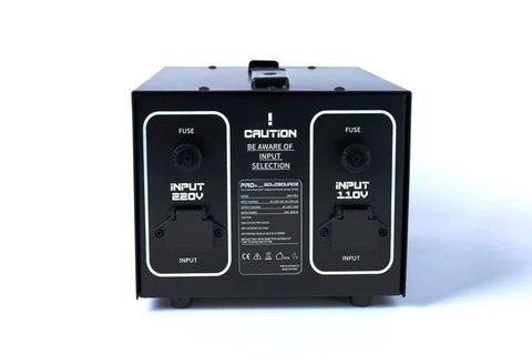 Back view of Powerful 3000W Auto Step Up And Step Down Voltage Transformer Converter 110 220V with input selection and fuses