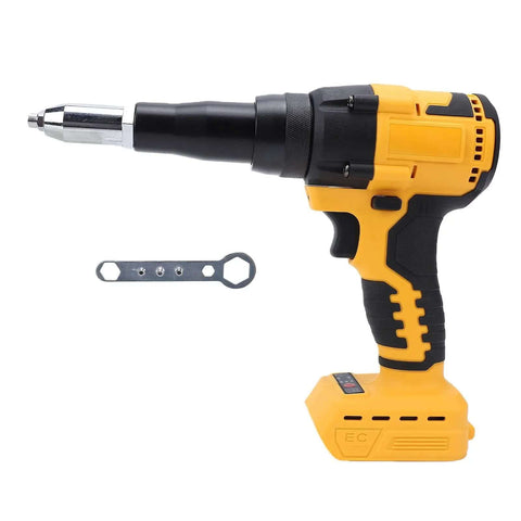 Heavy Duty Cordless Rivet Nailer With Brushless Motor And Auto Reverse Works Perfectly With Dewalt Dcb Batteries For Overhead Jobs Or Tight Spaces Includes Led Light Plus 18 Inch Rivet Cap Kit To Zip Up Metal Sheets Fast, side view