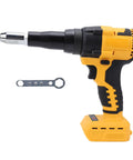 Top Tier Cordless Rivet Gun With Brushless Motor Kit For 1/8 5/32 And 3/16 Inch Rivets, Auto Reverse Function Plus LED Light For Heavy Duty Metal Fabrication And Auto Repair Projects yellow cordless rivet gun with battery