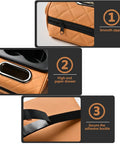 Detailed view of 5 In 1 Armrest Cushion Organizer For Sedans With Side Storage Pockets Cup Holder Tissue Box Slot and Interior Car Organizer Black