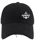 Front view of Chill All Black Trucker Hat Ideal For Yacht Deck Crew And Charter Guests Keeps Your Head Cool With Sun Protection