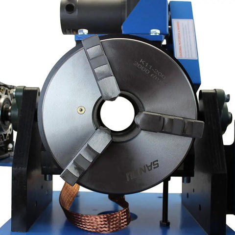 Top Rated Welding Rotary Positioner An Eight Inch Chuck Turntable showcasing solid clamping jaws for precise welding projects.