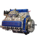 Engine Display Figurine With Precise Engineering Detail For Adults And Gearhead STEM Enthusiasts Realistic Scale Engine Model Kit For Mechanical Junkies And Collectors blue resin engine model, front view