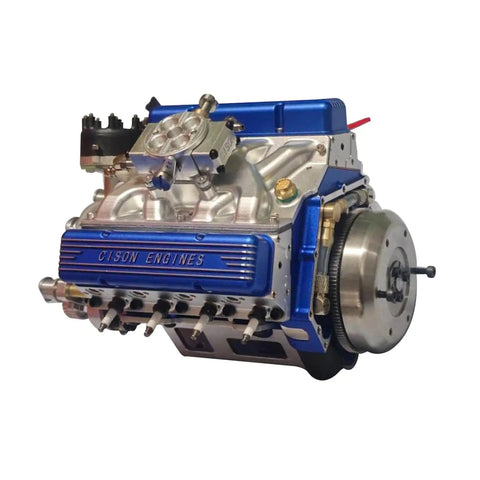 Engine Display Figurine With Precise Engineering Detail For Adults And Gearhead STEM Enthusiasts Realistic Scale Engine Model Kit For Mechanical Junkies And Collectors blue resin engine model, front view