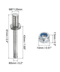 Pack Of 3 Beefy Steel Landing Gear Axles For RC Planes, 0.2 Inch Diameter By 2.4 Inch Length, M8 Threaded Wheel Drive Shafts With Nuts