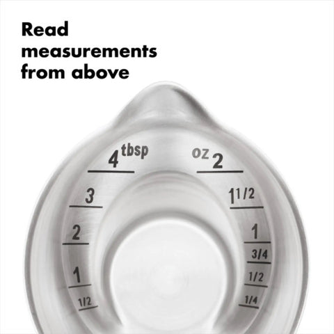 Stainless Steel Angled Measuring Jigger For Easy Reading From Above With Dual Ounce And Tablespoon Markings Dishwasher Safe Kitchen Tool
