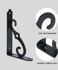 Beefy Triangular Carbon Steel Wall Shelf Bracket For Floating Shelves Matte Black Heavy Duty Mount detailed close-up