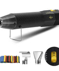 Mini Heat Gun With Dual Temp 350W High Power Go To Hot Air Tool For Shrink Tubing And Embossing Crafts, with 6.56Ft Cable and accessories