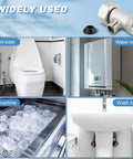 Slick Heavy Duty Three Way T Adapter Bidet Splitter And Toilet Faucet Converter With No Sweat Shower Head Diverter Valve for smart toilet connections.