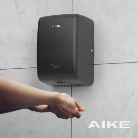 UL Approved Compact Jet Hand Dryer For High Traffic Restrooms 1350W 120V Matte Black, hands drying below unit