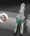 Get The Done Fast With This 16 In 1 Needle Nose Wire Stripper And Cutter with ergonomic rubber handles, carbon steel jaws for electrical tasks.