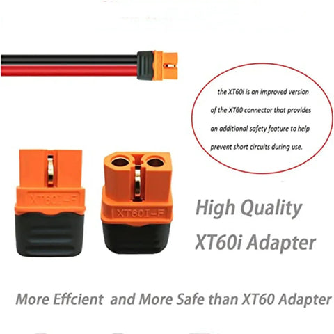 Heavy Duty Xt60i Solar Cable For Portable Power Stations 12 Awg 5 Ft Dc Extension Wire with XT60i safety connectors.