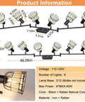 Six Light Bamboo LED Track Lighting Kit With Rattan Cage Industrial Ceiling Spotlight For Kitchen Island Living Room And Bedroom
