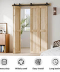 Installed 72 Inch Bi Fold Barn Door Hardware Kit For Four Doors With Top Mount Hangers, seamlessly dividing living space.