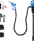 Heavy Duty Electric Drum Barrel Pump For 55 Gallon Drums with accessories for garage oils and fluid transfer.