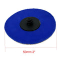 Pro Grade Heavy Duty 2 Inch Quick Change Backing Pad Kit For 2438-20 Polisher showing blue 2 inch quick change disc