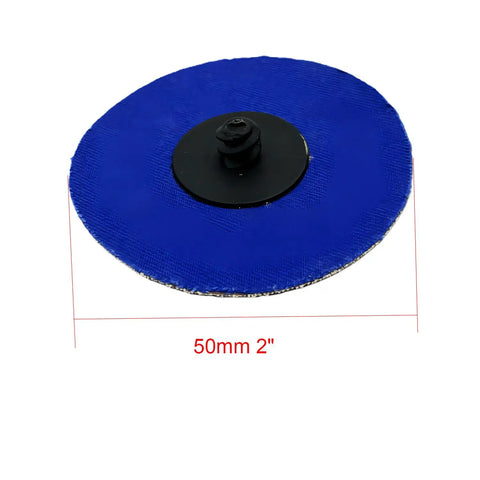 Pro Grade Heavy Duty 2 Inch Quick Change Backing Pad Kit For 2438-20 Polisher showing blue 2 inch quick change disc