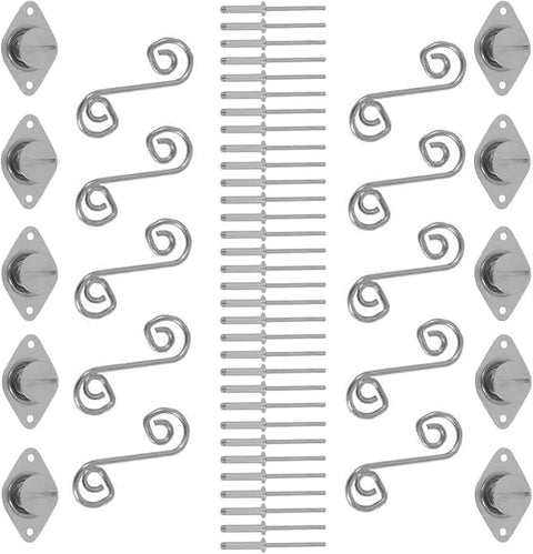 Heavy Duty Spring Loaded Quarter Turn Fasteners With Mounting Plates For Atv And Utv Sheet Metal Door Panel Quick Swap No Sweat Self Ejecting Five Sixteenth Inch Button Kit components arranged on a white background.