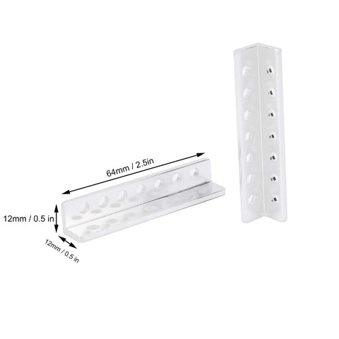 Aluminum L Shaped Beam Channel 12x12x64mm With 7 Holes Pair For Robot Building Kits DIY Robotics Projects Structural Aluminum Alloy For Strong Lightweight Builds, with dimensions shown