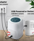 Dog Barking Alarm Motion Activated Detector Outdoor PIR Sensor Kit With 3 Detectors And 1 Receiver Realistic Bark Sounds Beefed Up Loud Adjustable Volume Home Security System For Yard Porch, USB powered unit and PIR detector