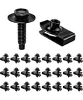 50 Pack M6 1.0 Body Bolts And U Nut Clip Kit For Splash Shields Durable Metal Fasteners For Car Splash Guards And Engine Protection With Rust Resistant Long Lasting Performance And Easy Installation black M6 1.0 bolt and U-nut clip kit