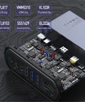 Slick 16 In 1 Usb C Hub Docking Station Featuring 4K Hdmi Vga Gigabit Ethernet Rj45 And Usb 3.0 Ports With Pd Fast Charging For Laptops exposed internal circuitry and chip design