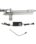 DC 24V Linear Actuator With 1.2 To 5.9 Inch Stroke Telescopic Gear Adjustable Motor Speed Controller 120 RPM DIY Heavy Duty Aluminum Alloy Actuator For Projects And Custom Machinery, displayed on a white background with attached motor and cables.