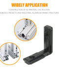 20 Pcs T Slot Inside Corner Connector With Screws For 2020 Series Aluminum Extrusion Black Gusset L Bracket installation example