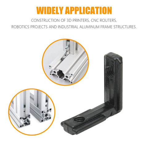 20 Pcs T Slot Inside Corner Connector With Screws For 2020 Series Aluminum Extrusion Black Gusset L Bracket installation example