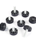 Adjustable Threaded Table Foot Leveling Glides For Desks And Furniture, 30mm Base, Screw In Feet, 10 Pcs, Black and Metal View