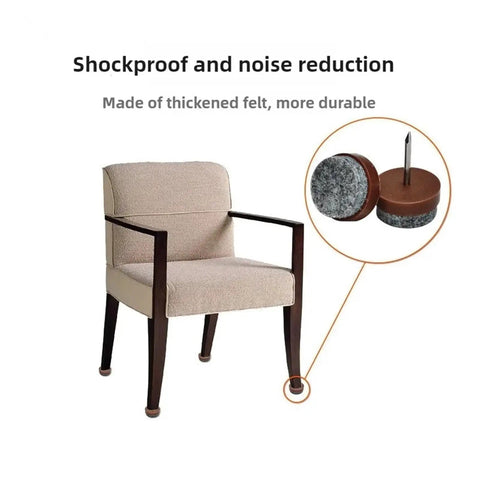 Heavy Duty Chair Leg Floor Pads To Kick Out Those Pesky Scratches On Your Wood Or Tile And Silence Annoying Creaks While Giving You A Stable Setup That Works Wonderfully Throughout Your Entire House on a upholstered chair with felt pads.