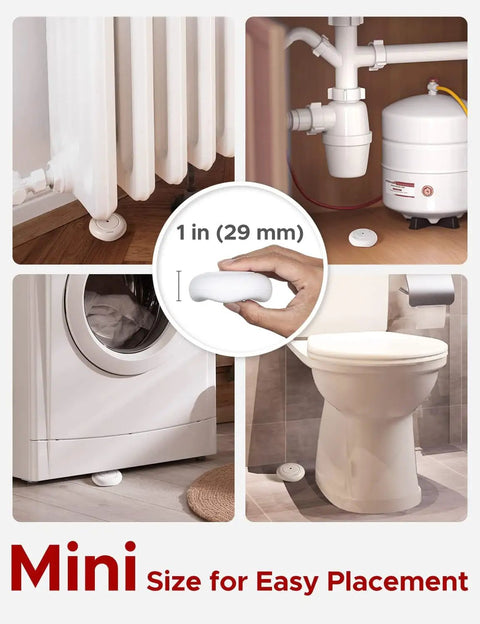 Smart WiFi Water Leak Alarm System With Three Detectors And Base Station Real Time Heads Up Phone Alerts 1700 Ft Transmission Range for kitchen, bathroom installation