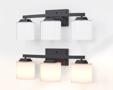 Industrial Dope 3 Light Vanity Wall Sconce With Etched Glass Shade In Dark Bronze Finish Modern Bathroom Lighting For Vanity Hallway Or Kitchen Up Or Down Mount 110 To 120V