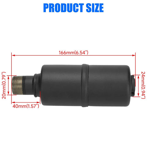 Exhaust Header Pipe Muffler Replacement For Predator 212 196cc 224cc 6.5HP Engines, product dimensions with detailed measurements.