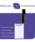 Black Ultraviolet Glass Roller Bottle 15 Ml Essential Oil Bottle With Glass Ball Roll On Tip Screw Top Airtight Leak Proof Cosmetic Container Round Bottle With Black Cap comparison with common jars.