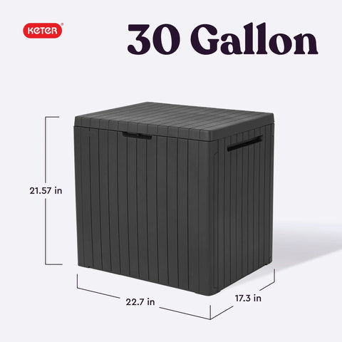 30 Gallon Outdoor Resin Storage Box That Doubles As A Patio Side Table For Pool And Garden Gear All Weather Durable